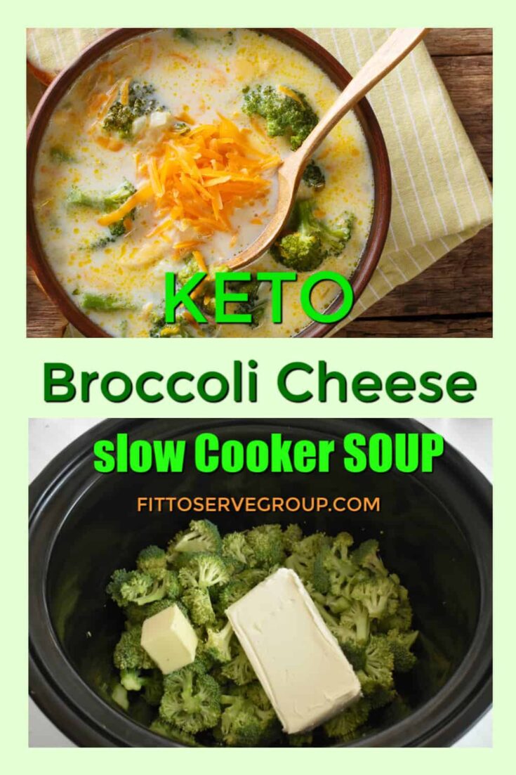 Keto broccoli cheese crock pot soup 