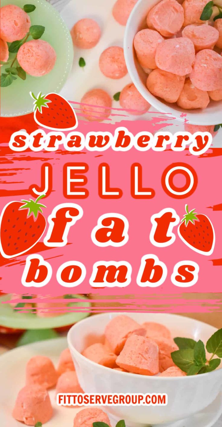 strawberry jello cream cheese fat bombs pin