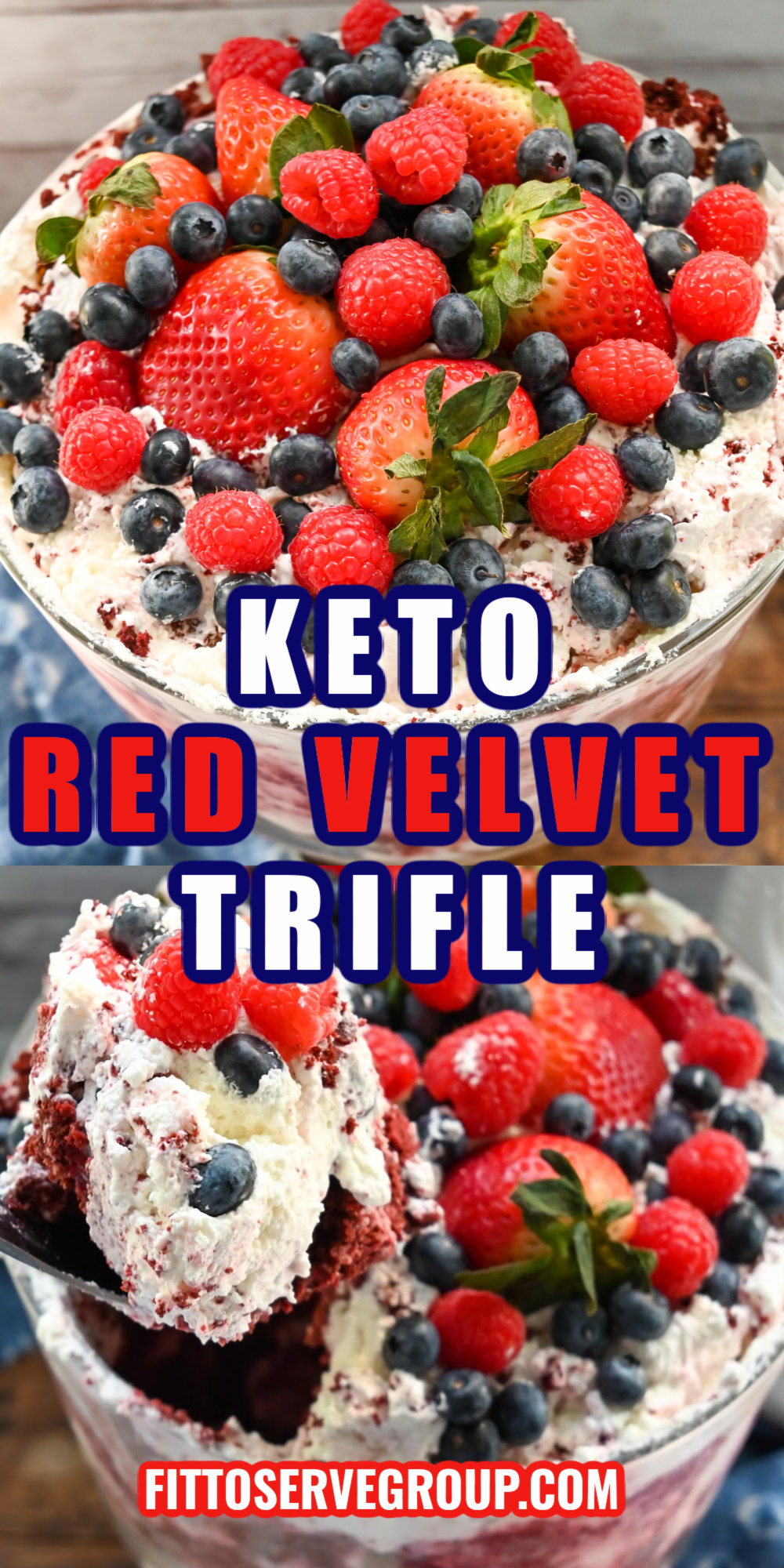 Keto red velvet berry trifle