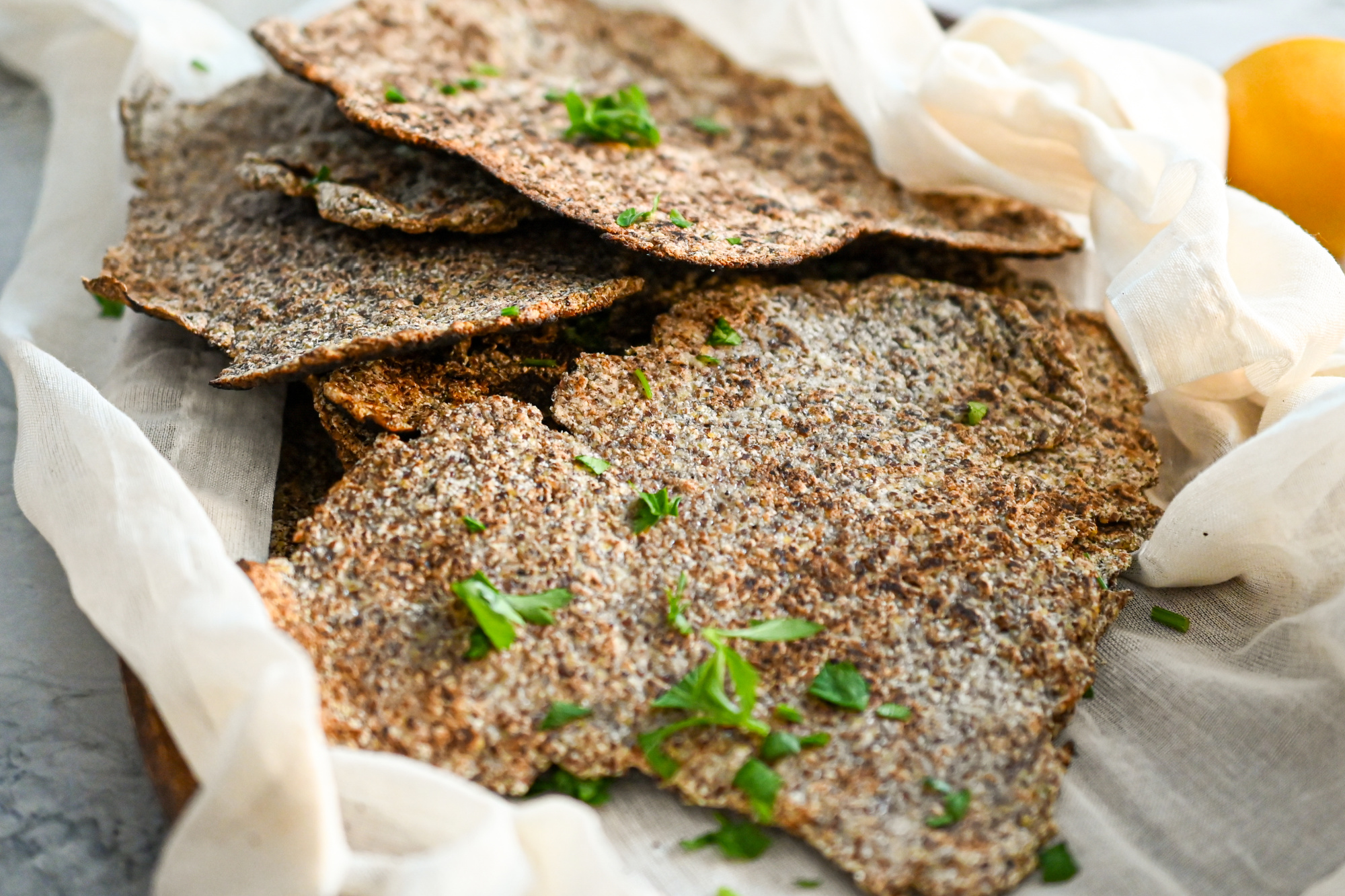 Easy keto flatbread rolled out thinly