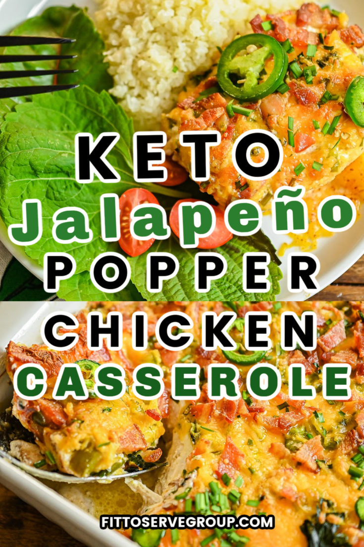 Keto Jalapeno Popper Chicken Casserole Pin