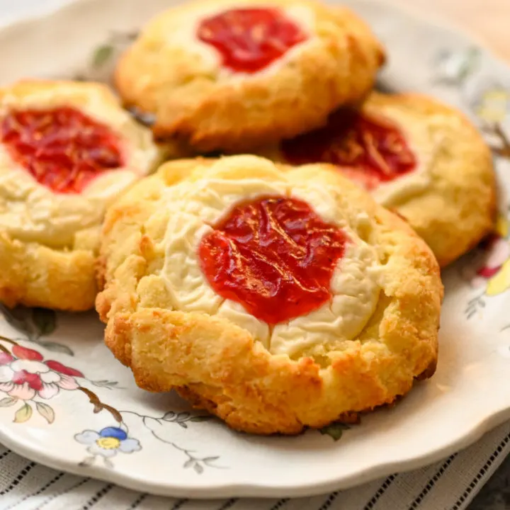 keto cheese danishes on a small flower plate