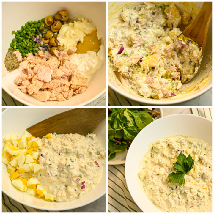 keto tuna egg salad process pictures