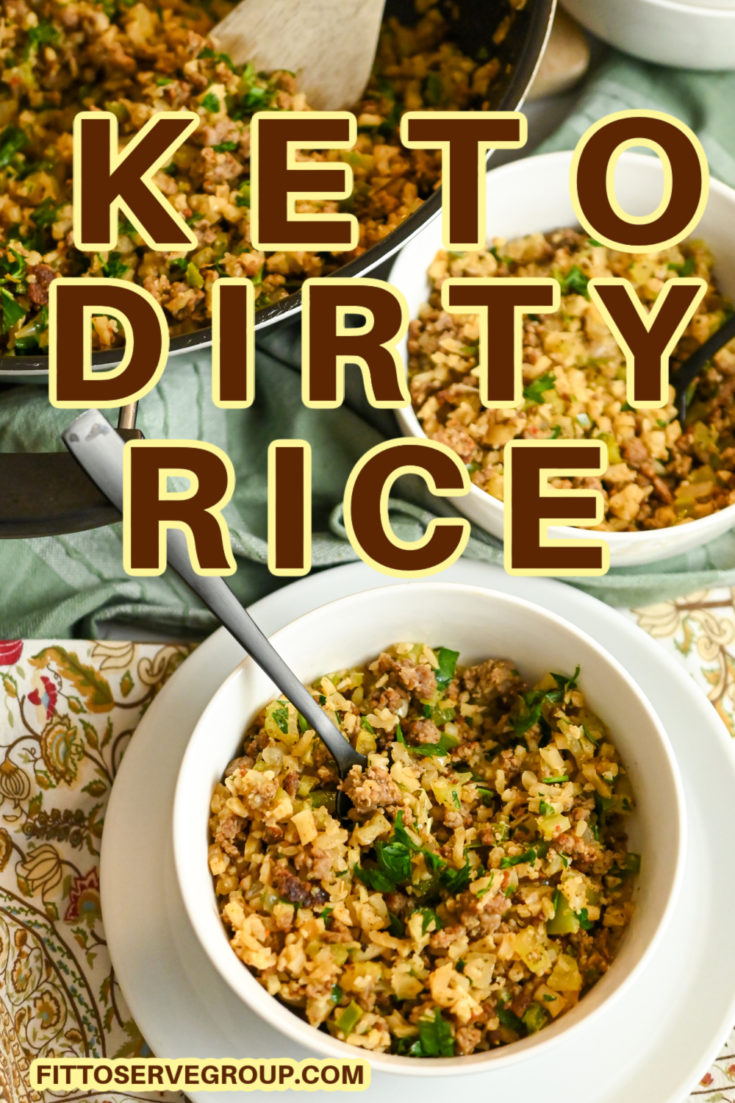 keto dirty rice made with cauliflower served