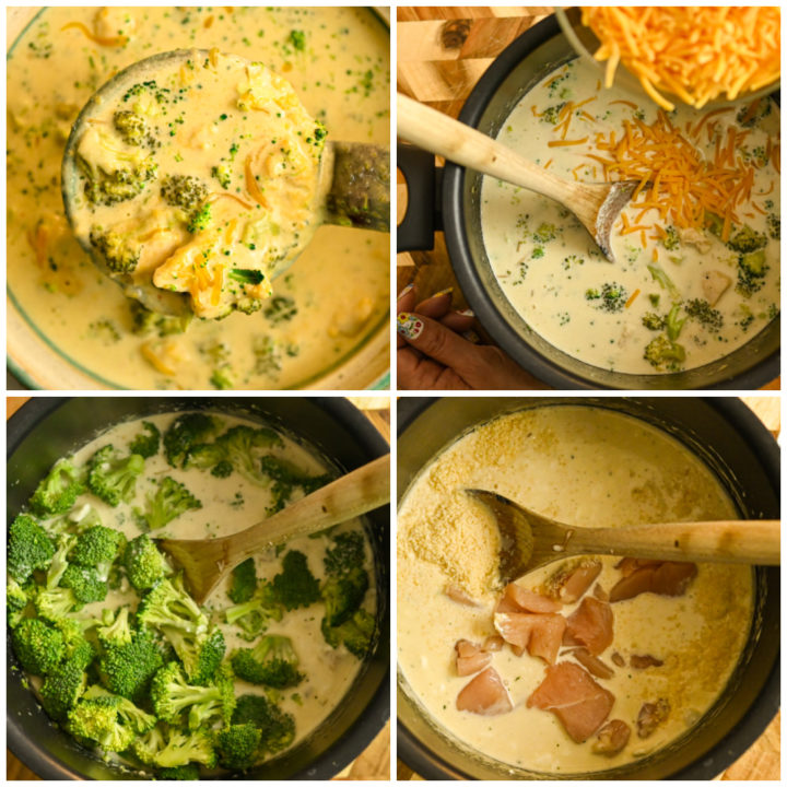 keto chicken broccoli soup process pictures