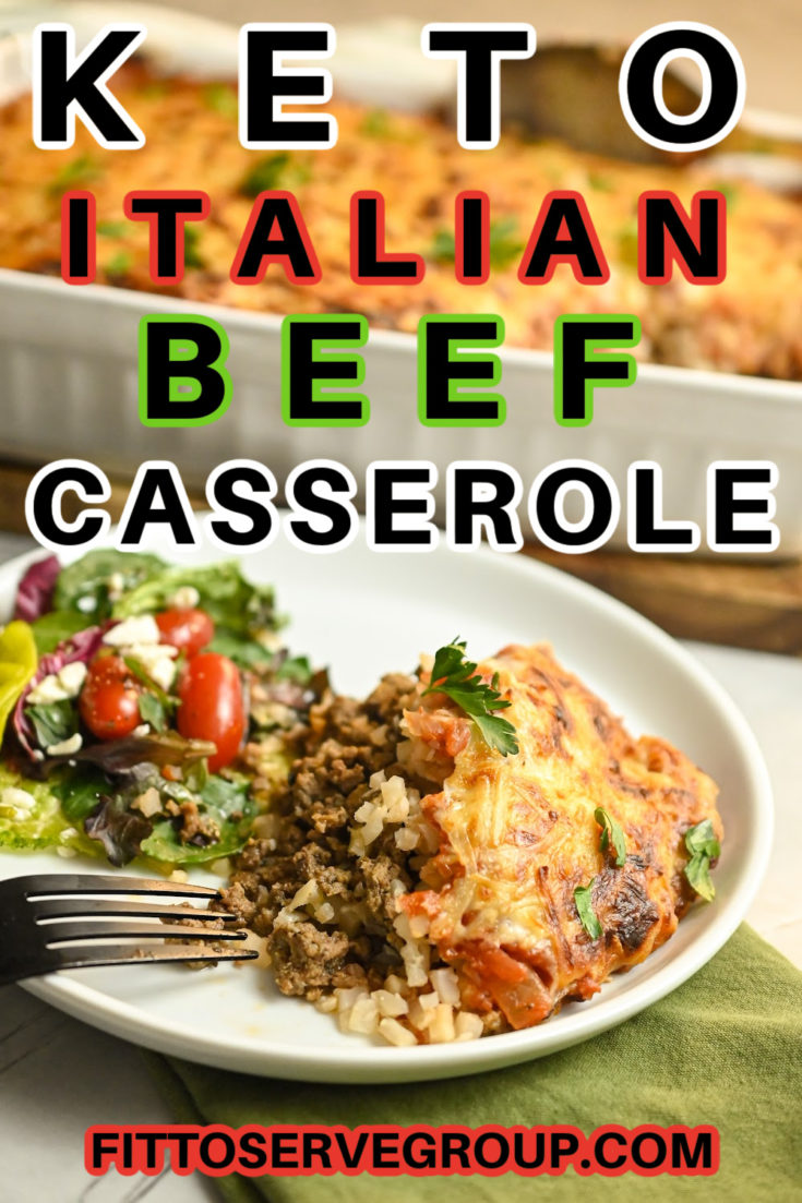 Keto Italian Beef And Cauliflower Rice Casserole