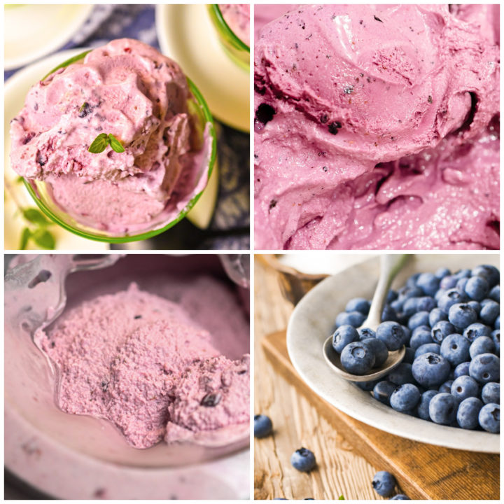 Keto blueberry ice cream process pictures