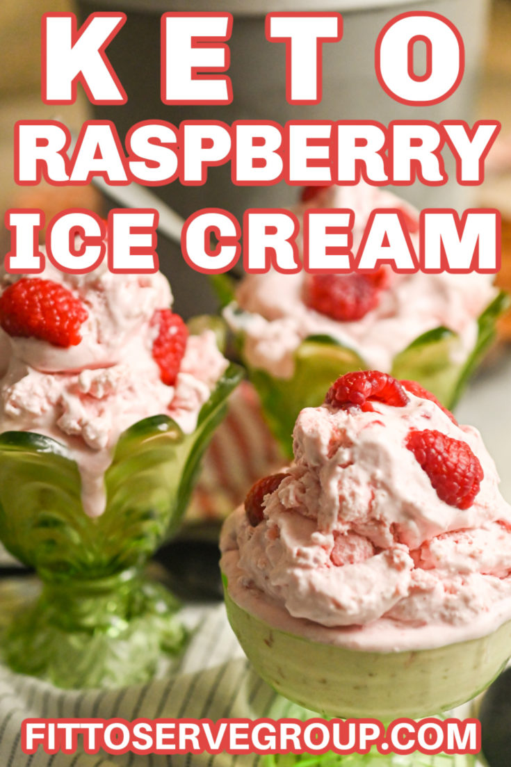 Keto raspberry ice cream Pinterest pin