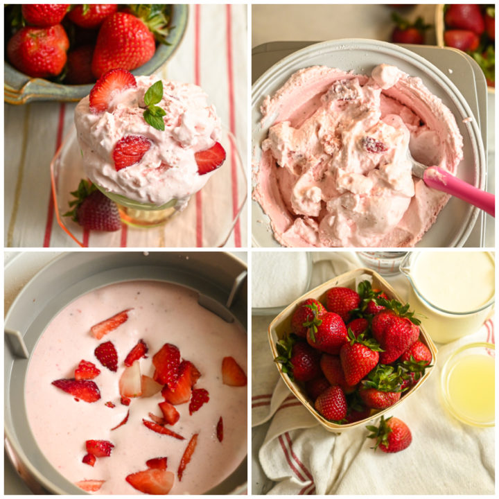 Keto strawberry ice cream process pictures