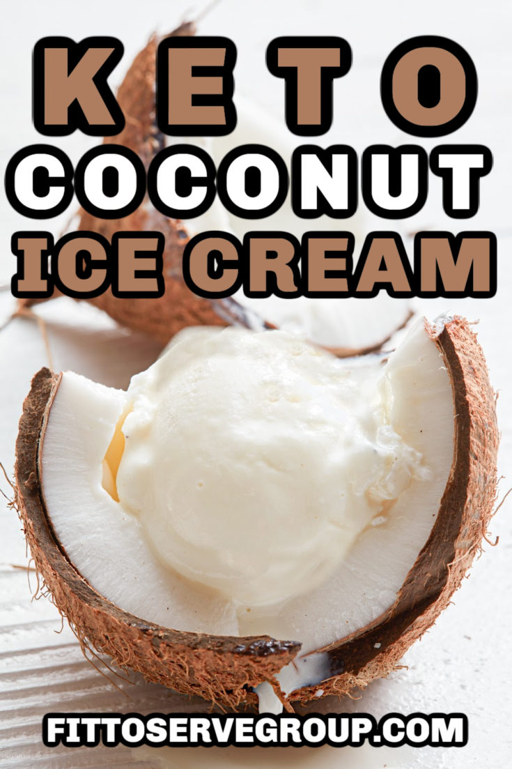 Keto coconut milk ice cream served in a coconut half