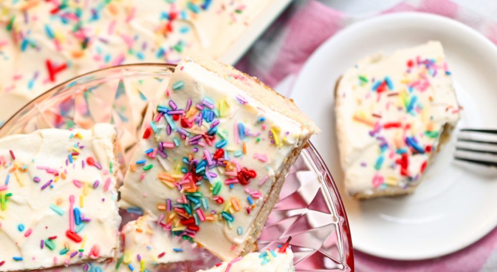 gluten-free funfetti cake slices