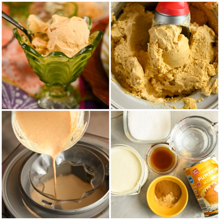 keto pumpkin ice cream process pictures