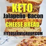 Keto Jalapeño Bacon Cheese Bread has a rich cheesy, slightly spicy and smoky bacon flavor. It’s perfect as side, for a quick breakfast. Or toasted for sandwiches.