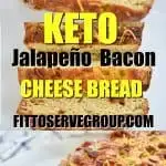 Keto Jalapeño Bacon Cheese Bread has a rich cheesy, slightly spicy and smoky bacon flavor. It’s perfect as side, for a quick breakfast. Or toasted for sandwiches.