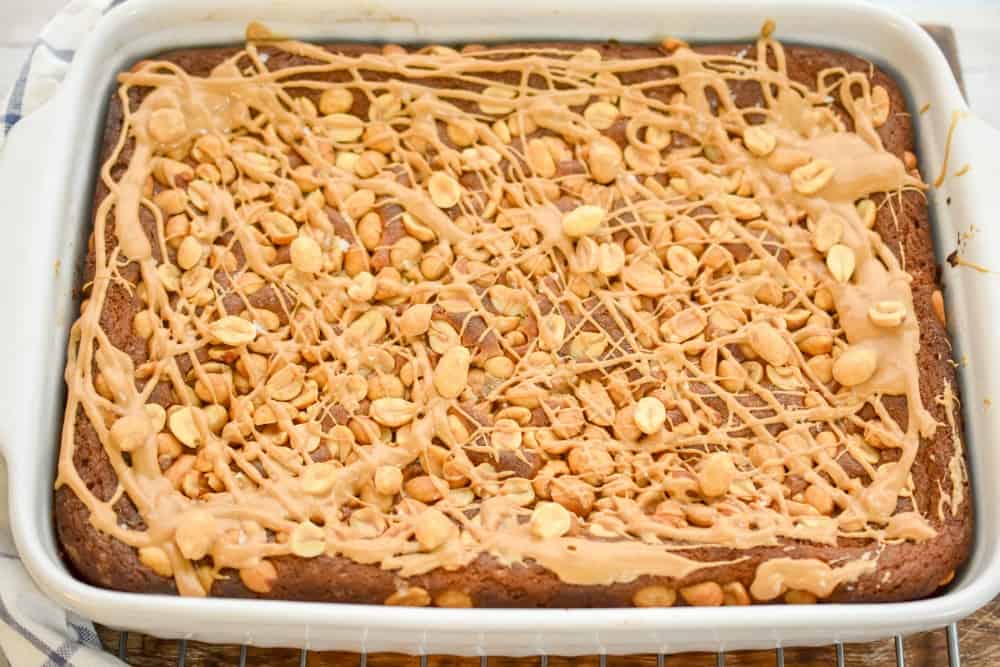 Keto Peanut butter cake bars unsliced