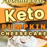 Low carb pumpkin cheesecake in a fall table setting