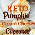 Enjoy keto pumpkin cream cheese cupcakes that are packed pumpkin spice flavors yet void of high carbs. It's the keto pumpkin cupcakes to enjoy all pumpkin season long. |keto pumpkin pound cupcakes| keto cream cheese pumpkin cupcakes |low carb pumpkin pound cupcakes |sugar-free pumpkin cupcakes