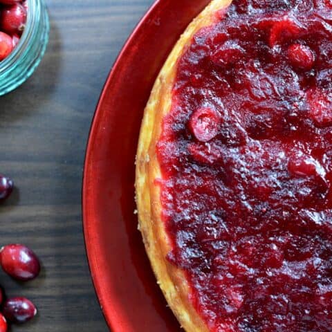 keto cranberry cheesecake displayed