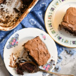 keto Hershey's chocolate cake served