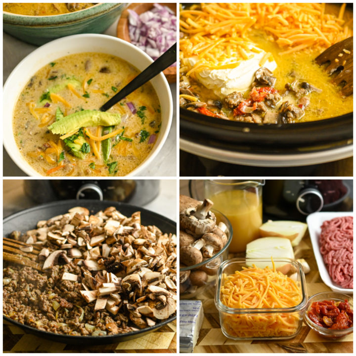 keto cheeseburger crockpot soup