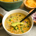 keto cheeseburger mushroom soup served