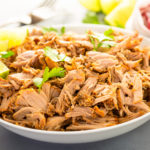 keto mojo pork carnitas served in a white plate