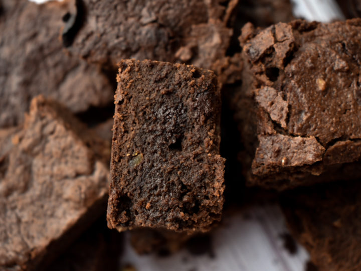 keto mocha blackout brownies close up on inside texture