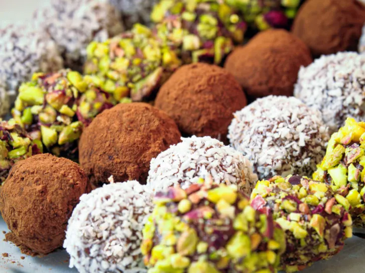 mixed flavors of keto chocolate truffles