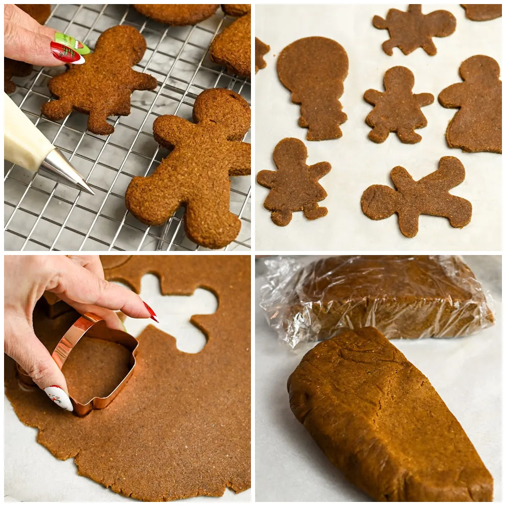 keto gingerbread cookies process pictures