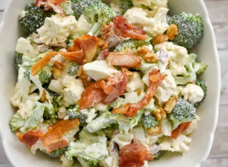 Keto Broccoli cauliflower salad Amish