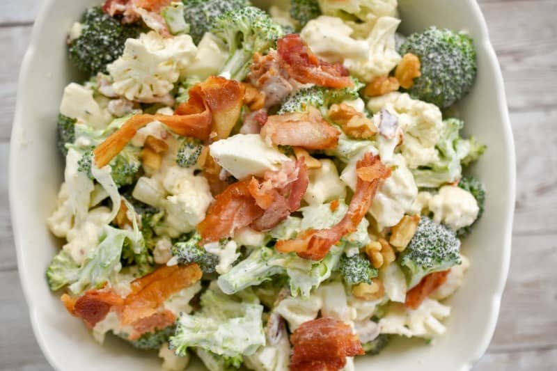 Keto Broccoli cauliflower salad Amish