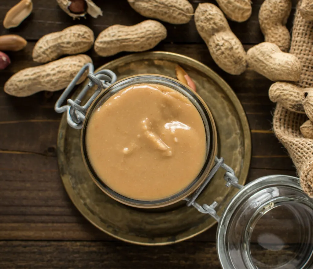 homemade peanut butter in a jar