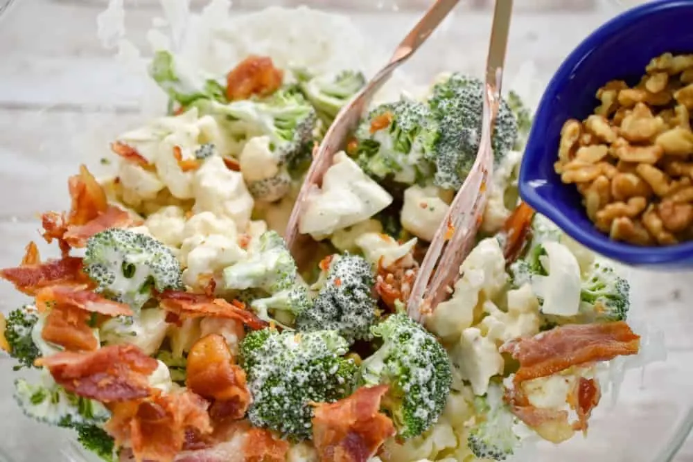 Keto Broccoli cauliflower salad Amish