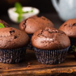 Keto-friendly chocolate sour cream cupcakes