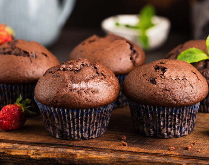 Keto chocolate sour cream cupcakes