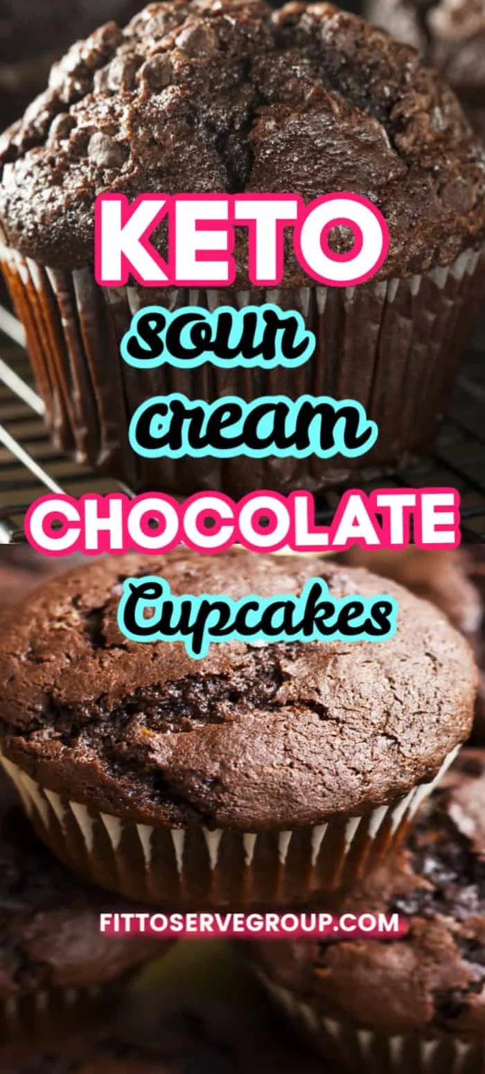 keto chocolate sour cream cupcakes