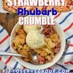 Keto Strawberry Rhubarb Crumble-I've always loved the combination of strawberries and rhubarb but now that I went keto I needed a low carb version of the crumble I used to make when ever rhubarb was in season. #ketostrawberryrhubarbcrumble #ketorhubarbdessert #lowcarbrhubarbdessert