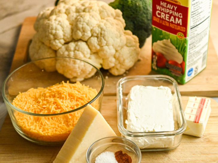 keto cauliflower broccoli mac and cheese simple ingredients