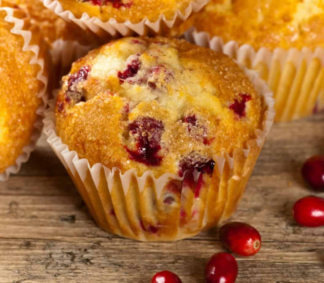 These keto cranberry muffins are a seasonal treat. They are tender, moist and bursting with cranberries.