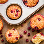 keto cranberry muffins fresh out of a muffin tin