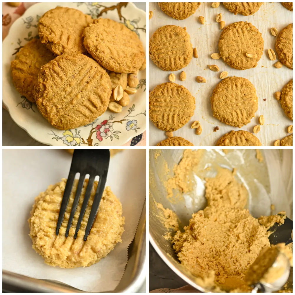 keto peanut butter cookies process pictures
