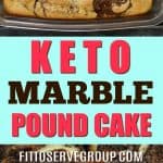 It's a recipe for keto marble pound cake. A marble low carb cake that features the flavor of chocolate, vanilla and a little coffee for a rich pound cake.