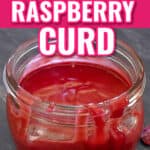 low carb raspberry curd in a mason jar
