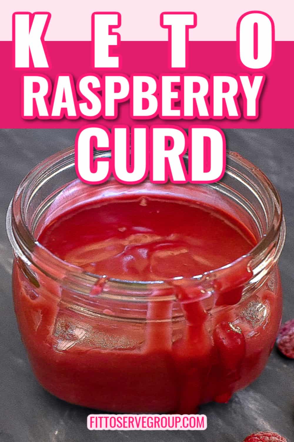 low carb raspberry curd in a mason jar