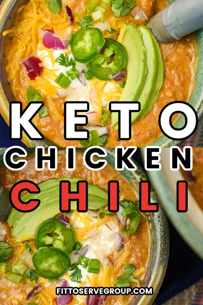 This easy keto chicken chili recipe can be made in a slow cooker or on the stovetop. It's a creamy low-carb chicken chili that is rich, hearty