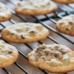 Keto Chocolate chip cookies on baking rack