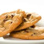 best keto chocolate chip cookies in a white plate