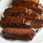 Keto cream cheese chocolate pound cake featured image