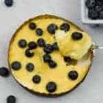 Keto Low Carb Lemon Curd Blueberry Cheesecake