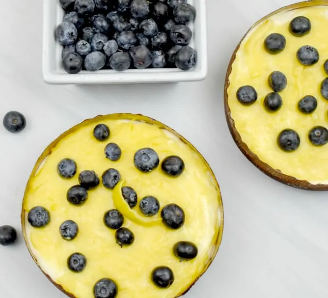 Low carb blueberry lemon cheesecake